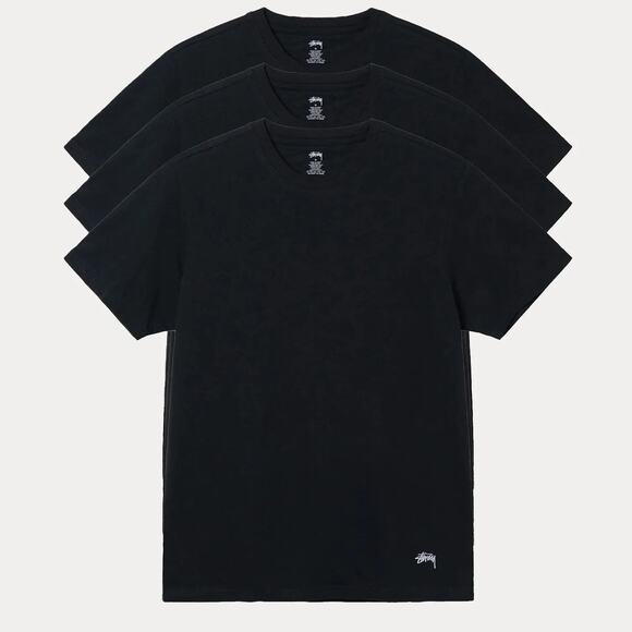 Stussy 3 Pack Undershirts Black Size XXL XX Large NEW NIB Unworn T Shirt Set - Picture 1 of 6